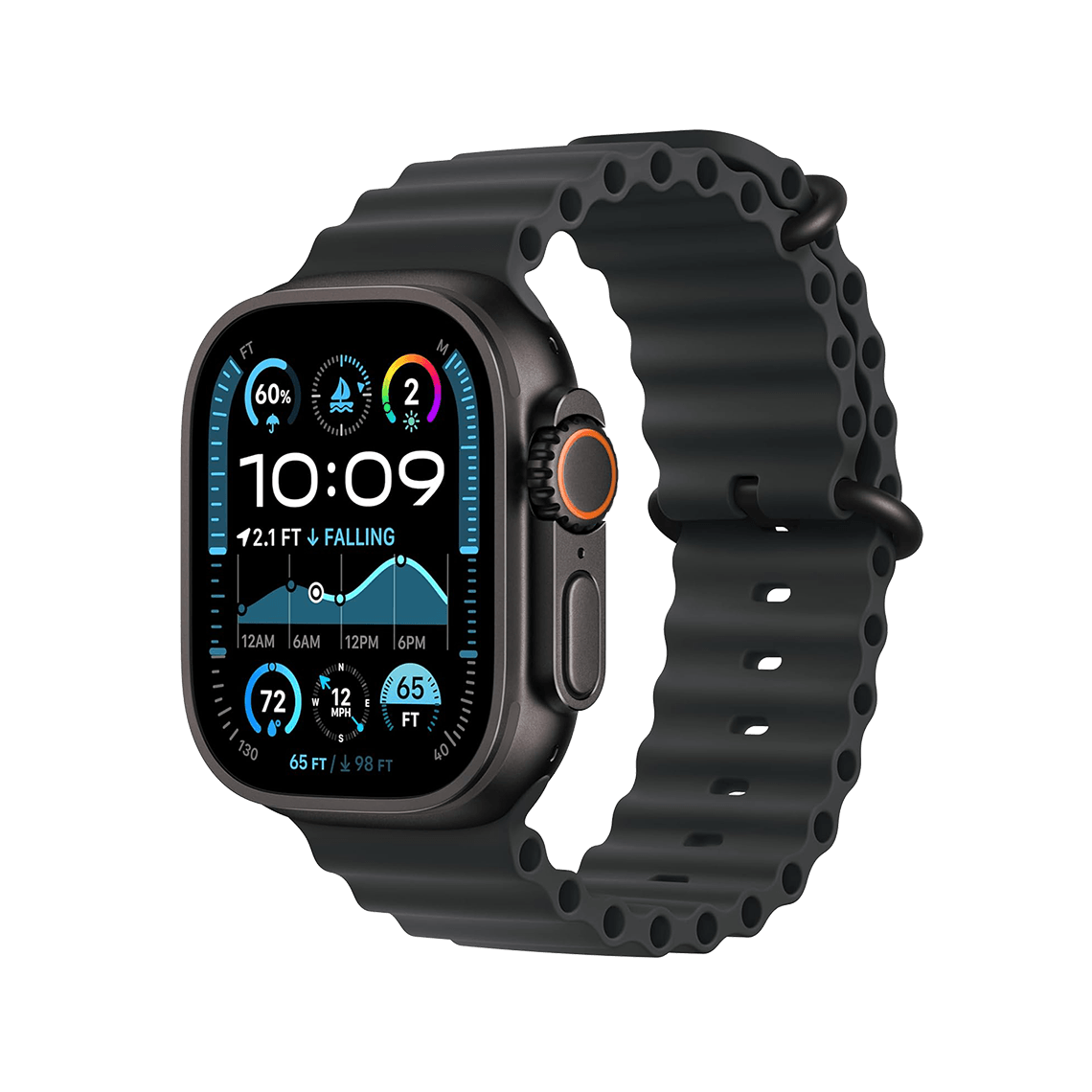 Apple Watch Ultra 2 49mm GPS + Cellular - Black Titanium w/ Black Ocean Band, Grade A