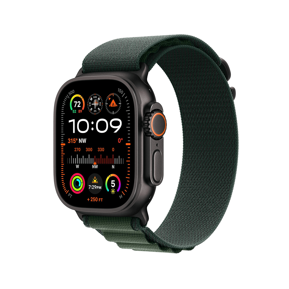 Apple Watch Ultra 2 49mm GPS + Cellular - Black Titanium w/ Small Dark Green Alpine Loop, Grade A