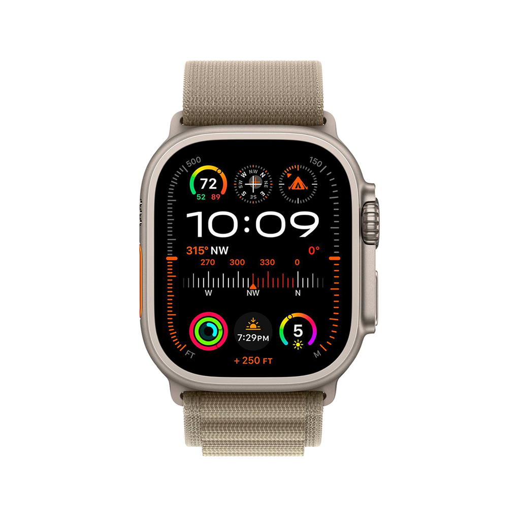 Apple Watch Ultra 2 49mm GPS + Cellular - Titanium - Medium Olive Alpine Loop, Open Box