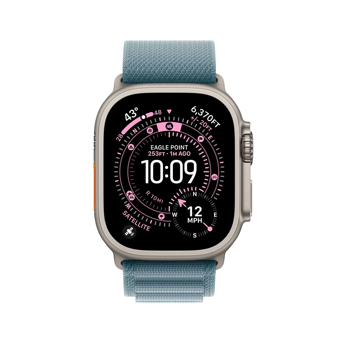 Apple Watch Ultra 3 49mm GPS + Cellular - Natural Titanium w/ Medium Light Blue Alpine Loop, Grade A