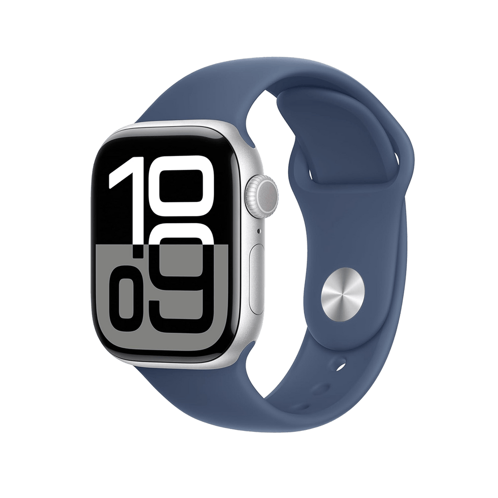 Apple Watch Series 10 46mm GPS + Cellular - Silver w/ S/M Denim Sport Band, Grade A