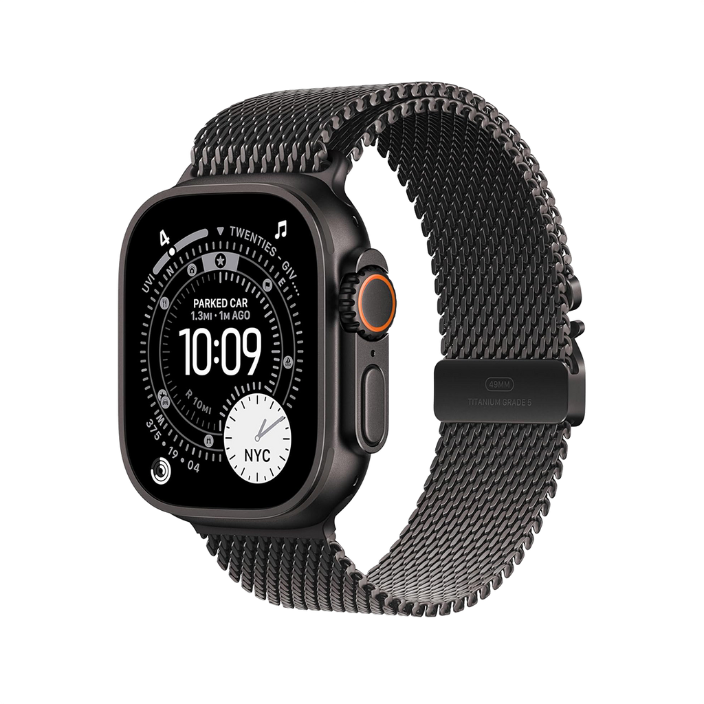 Apple Watch Ultra 3 49mm GPS + Cellular - Black Titanium w/ Large Black Titanium Milanese Loop, Open Box
