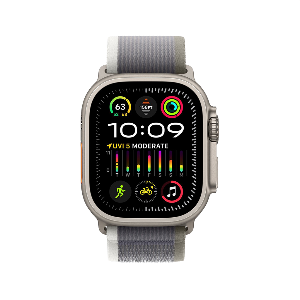 Apple Watch Ultra 2 49mm GPS + Cellular - Titanium - S/M Green/Gray Trail Loop, Grade B