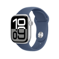Apple Watch Series 10 42mm GPS - Silver w/ S/M Denim Sport Band, Open Box