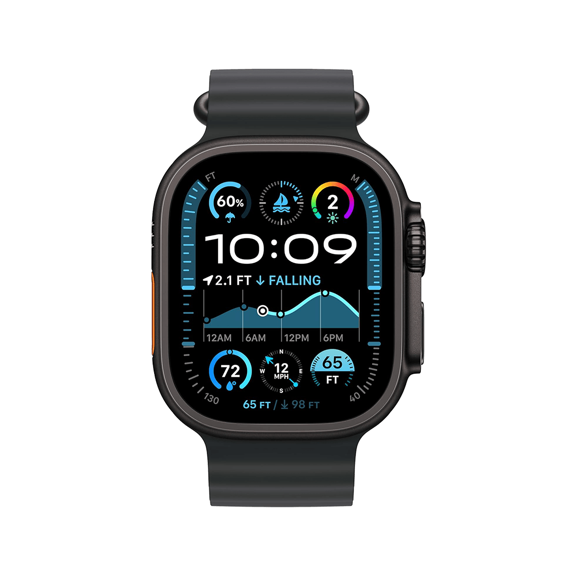 Apple Watch Ultra 2 49mm GPS + Cellular - Black Titanium w/ Black Ocean Band, Open Box