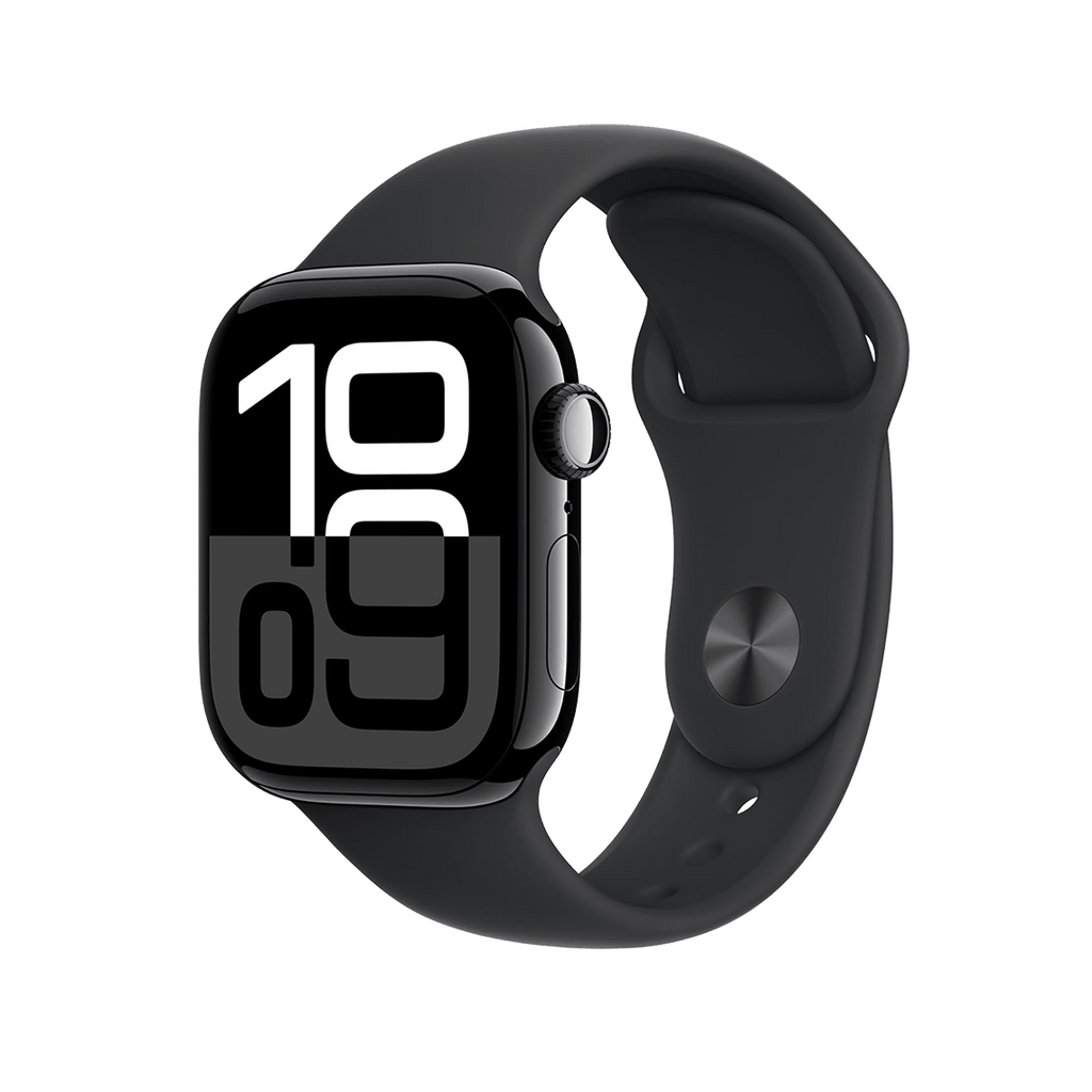 Apple Watch Series 10 46mm GPS - Jet Black w/ M/L Black Sport Band, Open Box
