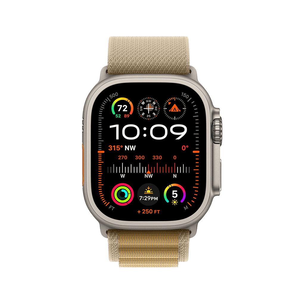 Apple Watch Ultra 2 49mm GPS + Cellular - Natural Titanium w/ Large Tan Alpine Loop, Open Box