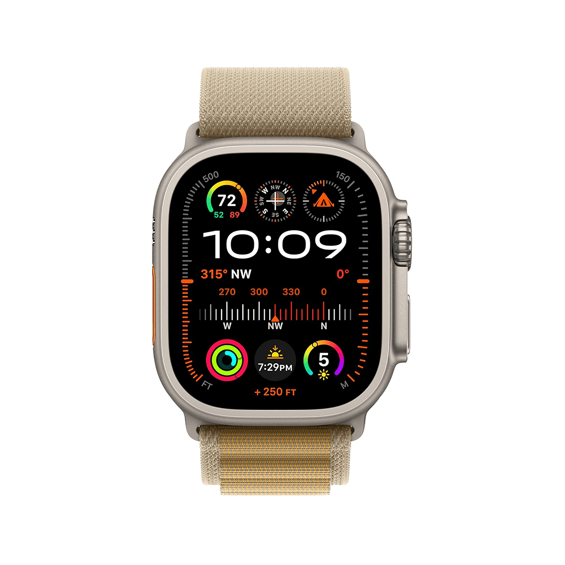 Apple Watch Ultra 2 49mm GPS + Cellular - Natural Titanium w/ Large Tan Alpine Loop, Open Box