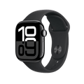 Apple Watch Series 10 46mm GPS + Cellular - Jet Black w/ M/L Black Sport Band, Grade A
