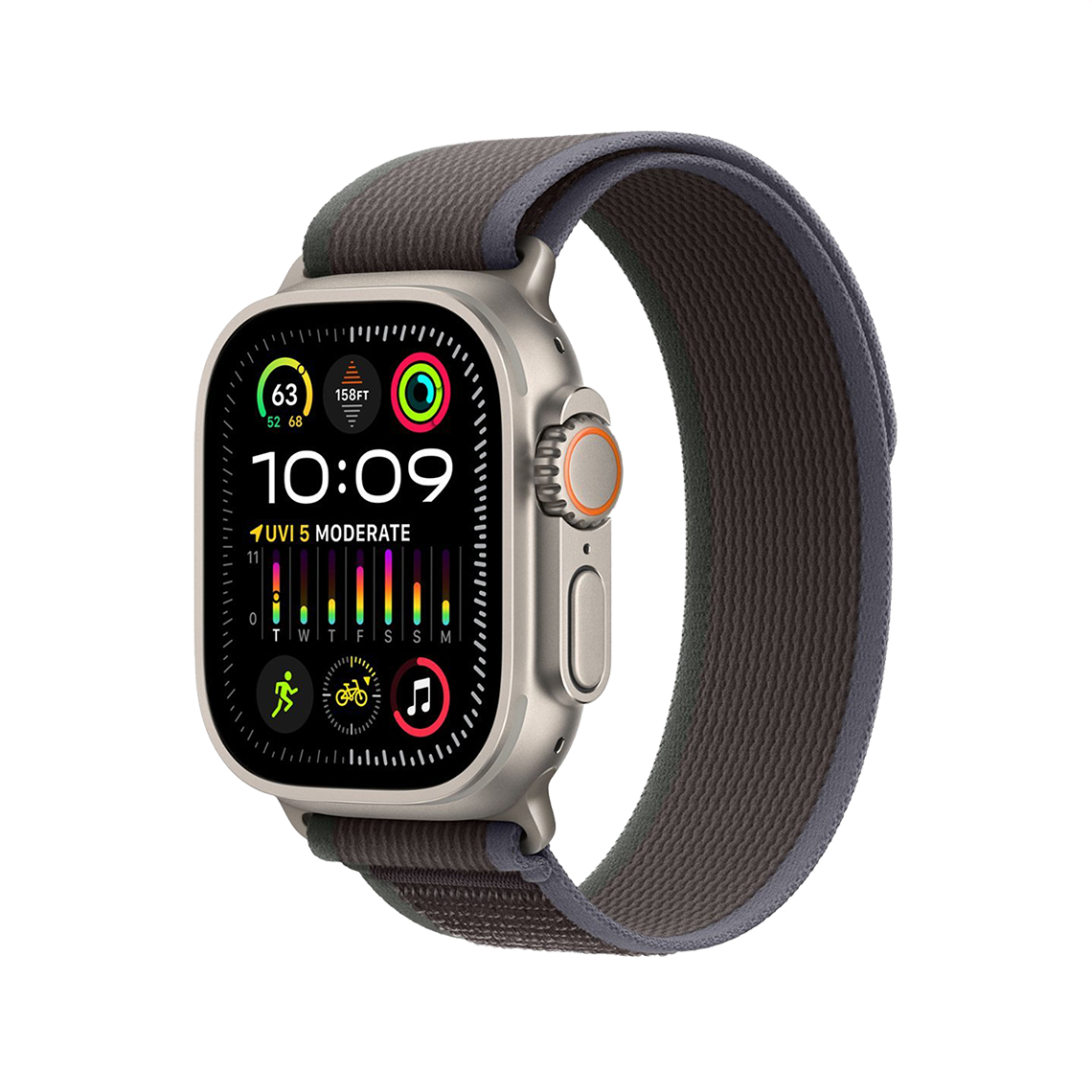 Apple Watch Ultra 2 49mm GPS + Cellular - Titanium - S/M Black/Blue Trail Loop, Grade A