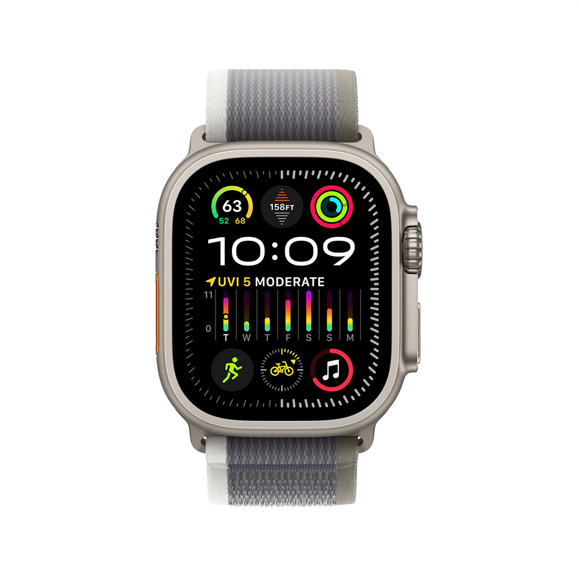 Apple Watch Ultra 2 49mm GPS + Cellular - Titanium - S/M Green/Gray Trail Loop, Open Box