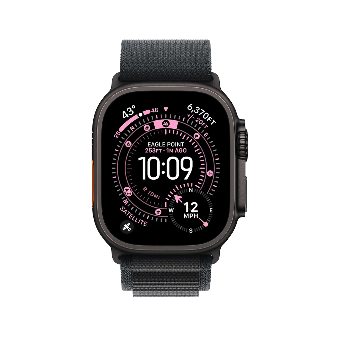 Apple Watch Ultra 3 49mm GPS + Cellular - Black Titanium w/ Medium Black Alpine Loop, Grade A