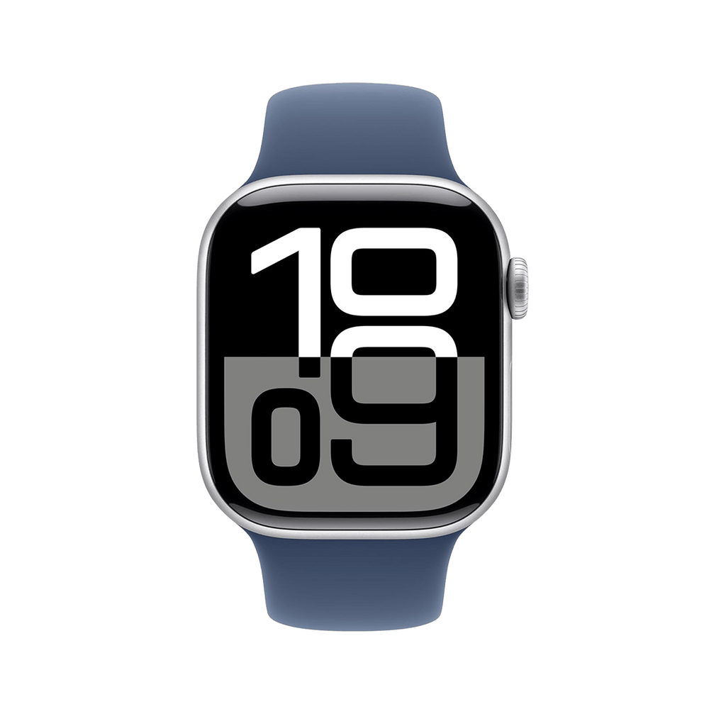 Apple Watch Series 10 42mm GPS + Cellular - Silver w/ M/L Denim Sport Band, Grade A