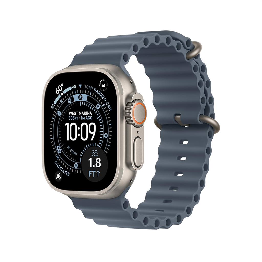Apple Watch Ultra 3 49mm GPS + Cellular - Natural Titanium w/ Anchor Blue Ocean Band, Open Box