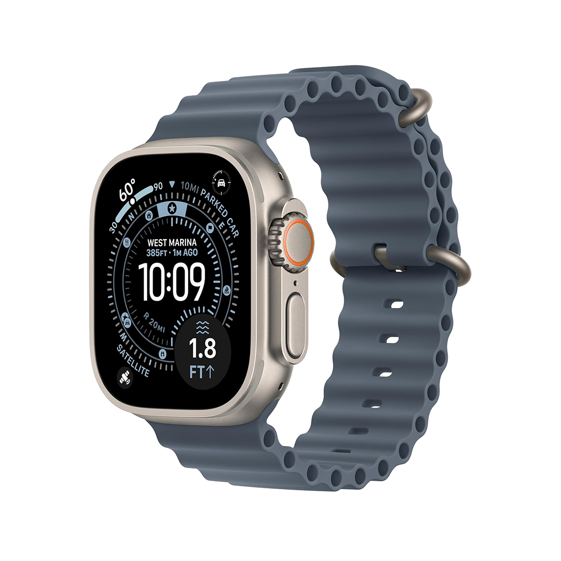 Apple Watch Ultra 3 49mm GPS + Cellular - Natural Titanium w/ Anchor Blue Ocean Band, Open Box