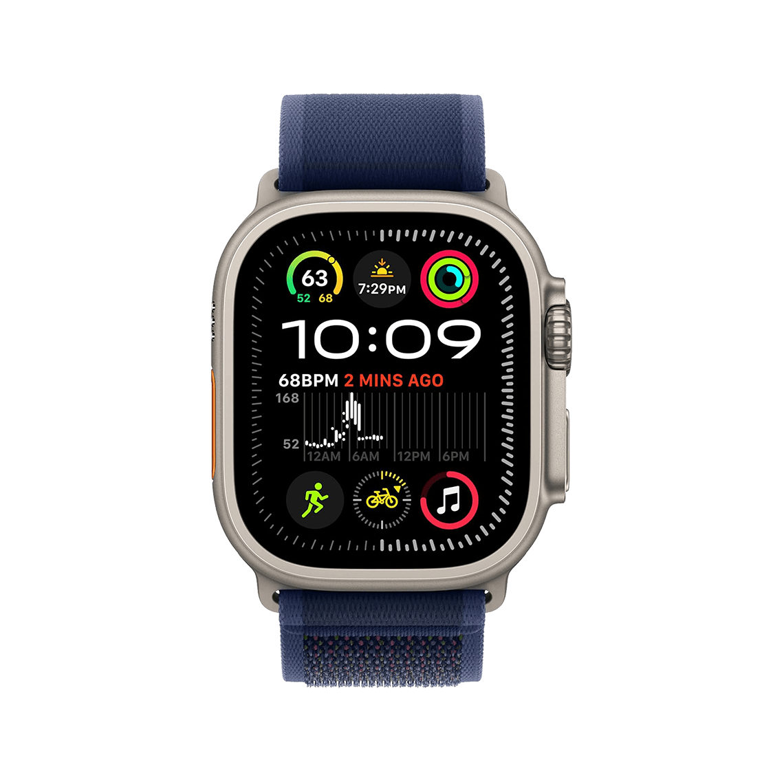 Apple Watch Ultra 2 49mm GPS + Cellular - Natural Titanium w/ M/L Blue Trail Loop, Open Box