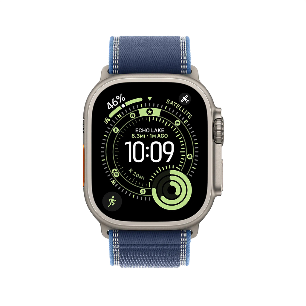 Apple Watch Ultra 3 49mm GPS + Cellular - Natural Titanium w/ M/L Bright Blue Trail Loop, Grade B
