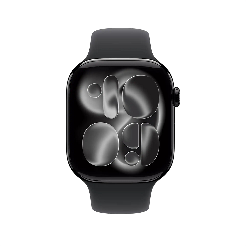 Apple Watch Series 11 46mm GPS - Jet Black w/ M/L Black Sport Band, Grade B