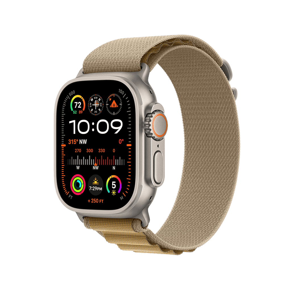 Apple Watch Ultra 2 49mm GPS + Cellular - Natural Titanium w/ Small Tan Alpine Loop, Open Box