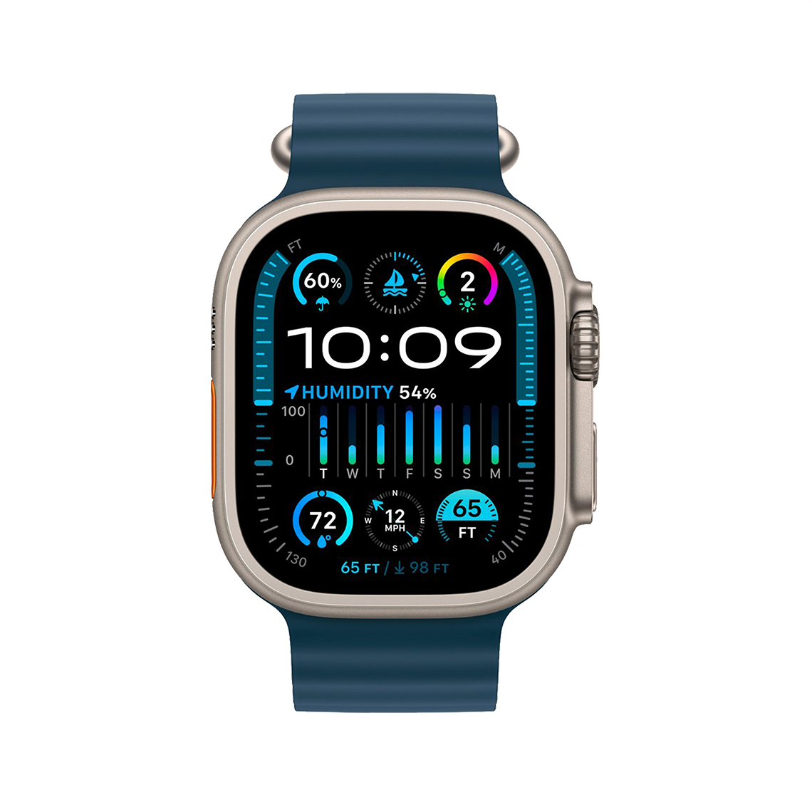 Apple Watch Ultra 2 49mm GPS + Cellular - Titanium - Blue Ocean Band, Grade B