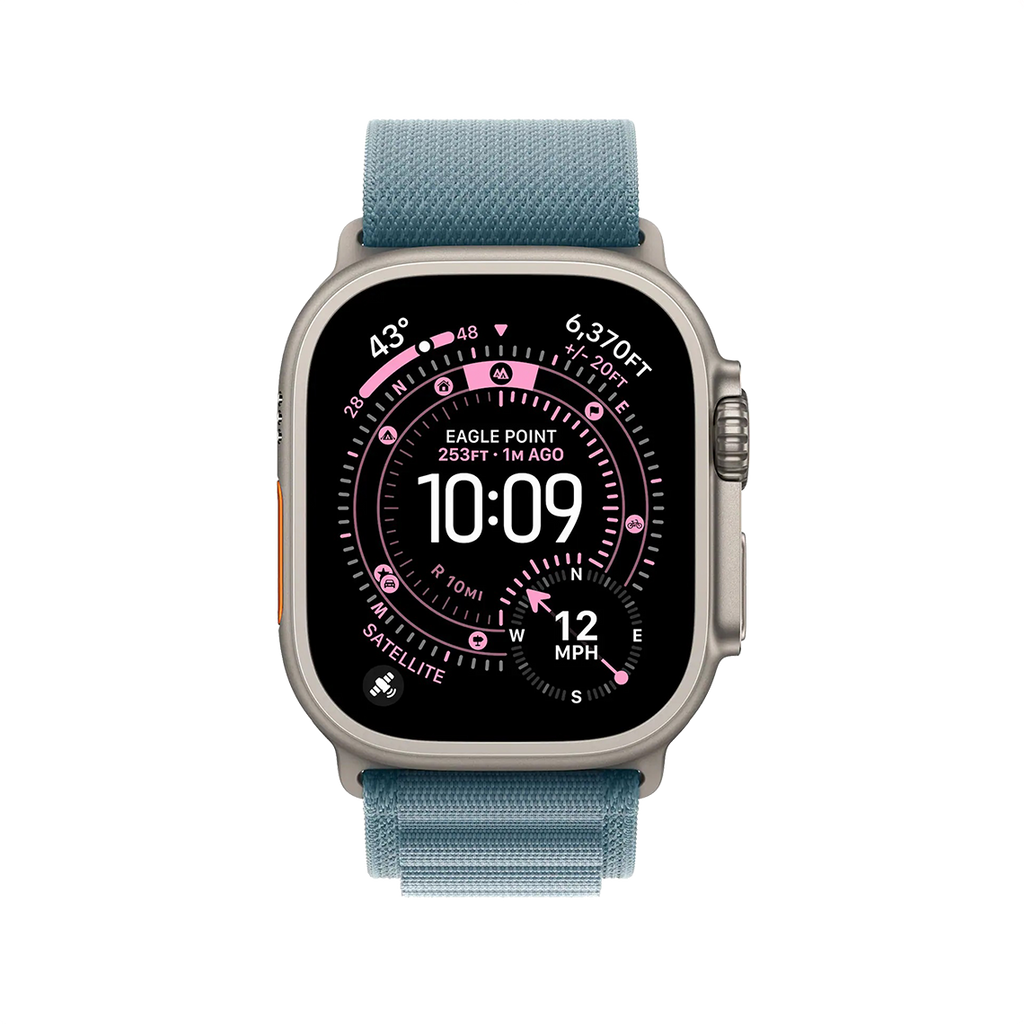 Apple Watch Ultra 3 49mm GPS + Cellular - Natural Titanium w/ Small Light Blue Alpine Loop, Open Box