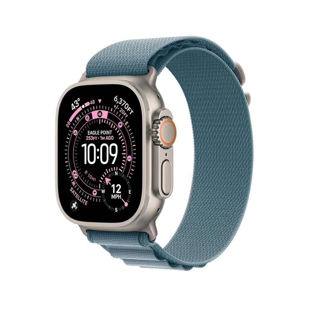 Apple Watch Ultra 3 49mm GPS + Cellular - Natural Titanium w/ Medium Light Blue Alpine Loop, Grade B