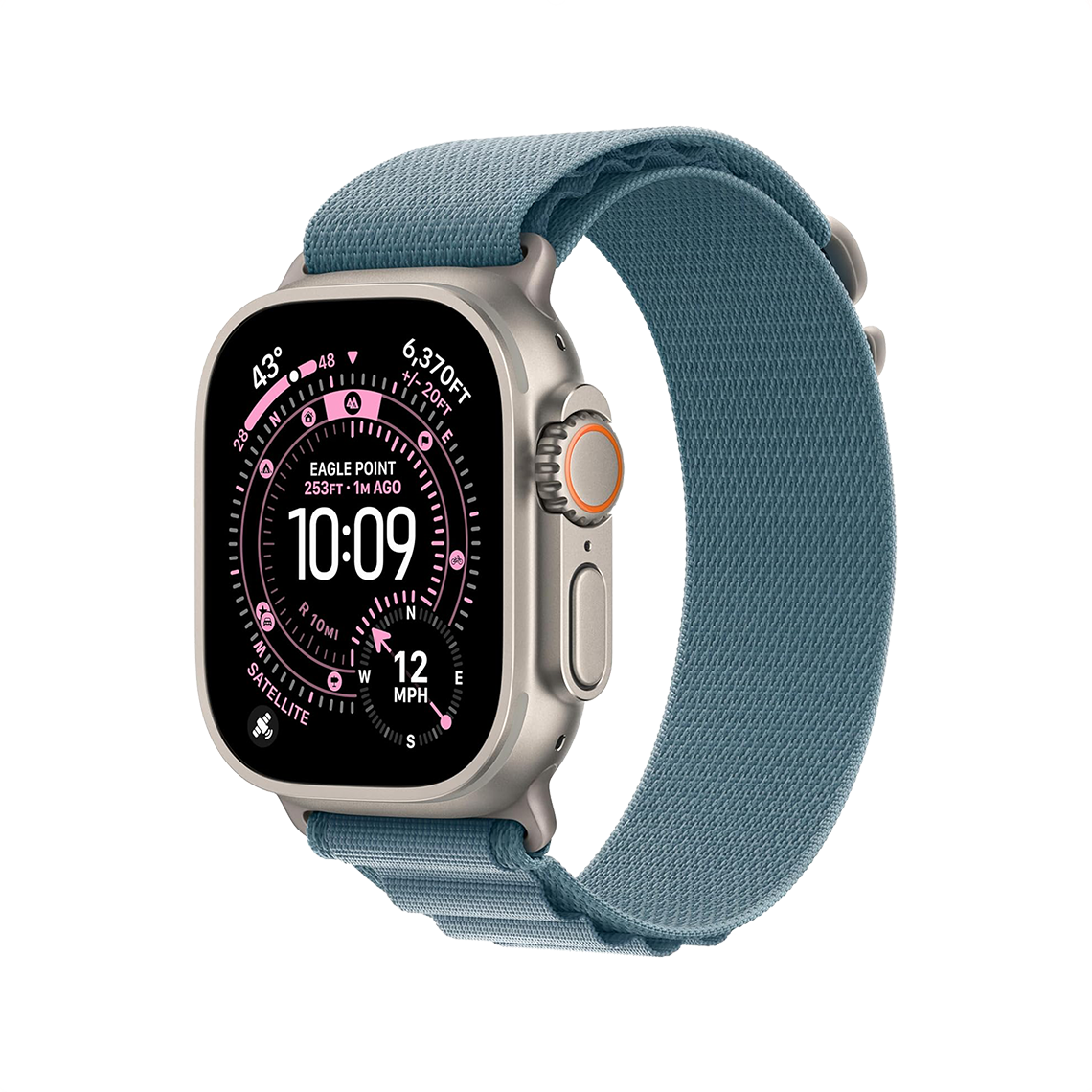 Apple Watch Ultra 3 49mm GPS + Cellular - Natural Titanium w/ Medium Light Blue Alpine Loop, Grade B