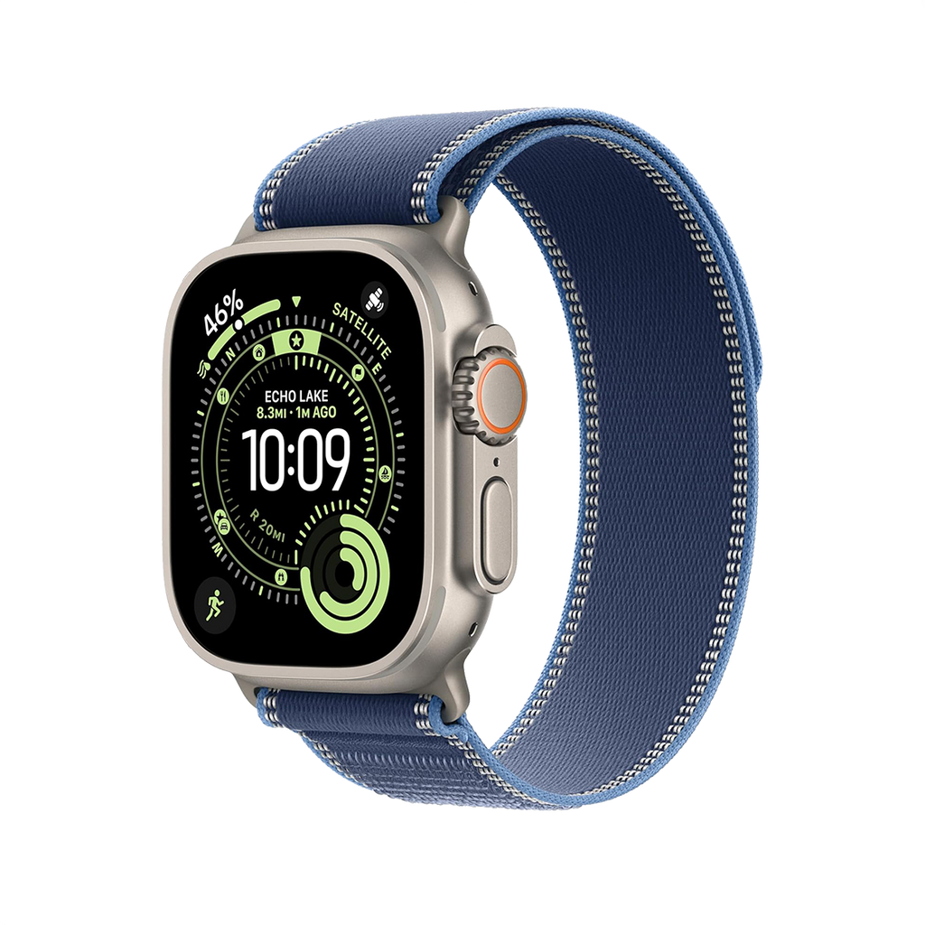 Apple Watch Ultra 3 49mm GPS + Cellular - Natural Titanium w/ S/M Bright Blue Trail Loop, Open Box