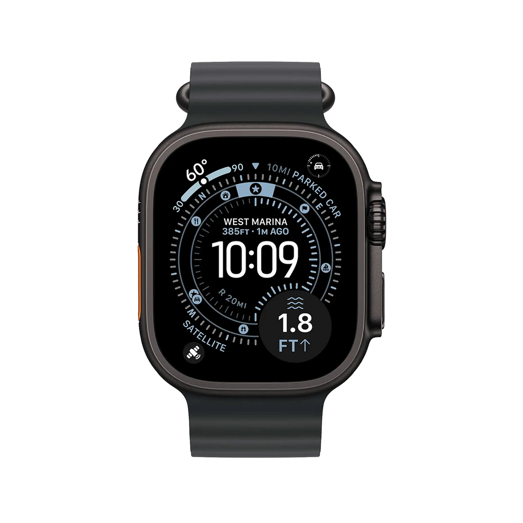 Apple Watch Ultra 3 49mm GPS + Cellular - Black Titanium w/ Black Ocean Band, Grade B
