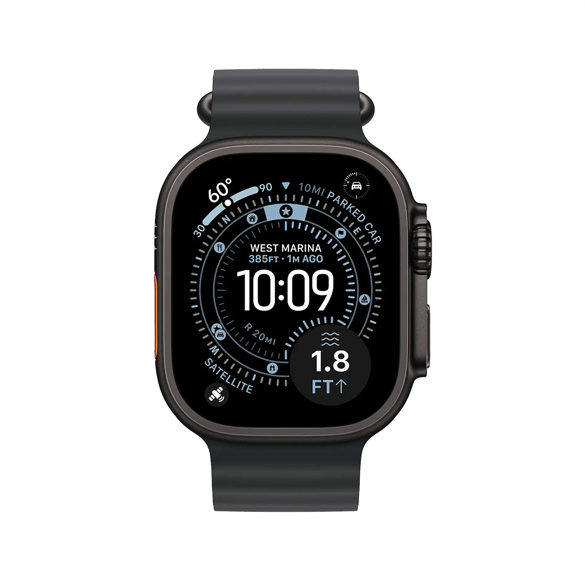 Apple Watch Ultra 3 49mm GPS + Cellular - Black Titanium w/ Black Ocean Band, Grade A