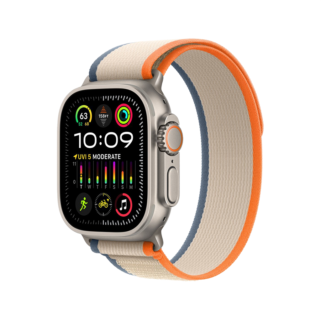 Apple Watch Ultra 2 49mm GPS + Cellular - Titanium - S/M Orange/Beige Trail Loop, Grade A