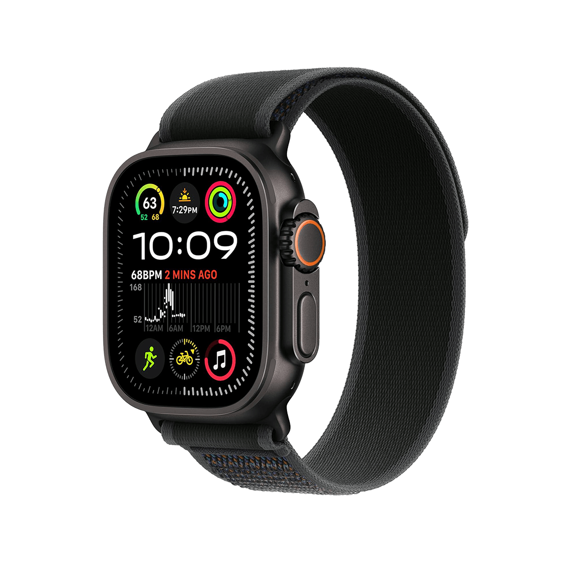 Apple Watch Ultra 2 49mm GPS + Cellular - Black Titanium w/ S/M Black Trail Loop, Open Box