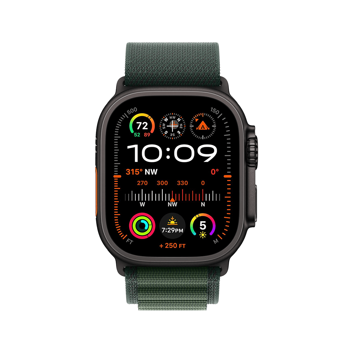 Apple Watch Ultra 2 49mm GPS + Cellular - Black Titanium w/ Medium Dark Green Alpine Loop, Grade B