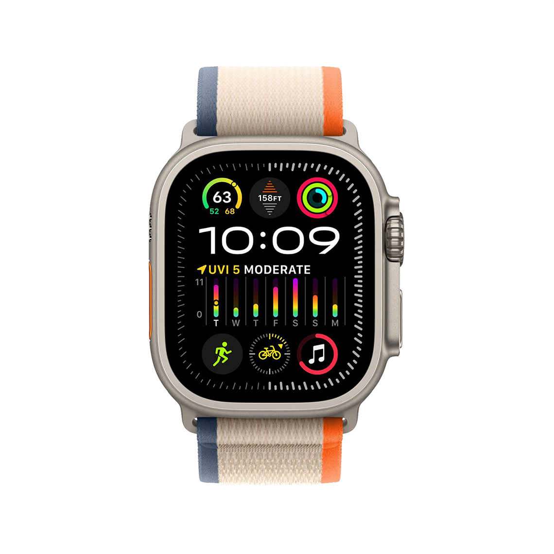 Apple Watch Ultra 2 49mm GPS + Cellular - Titanium - M/L Orange/Beige Trail Loop, Open Box