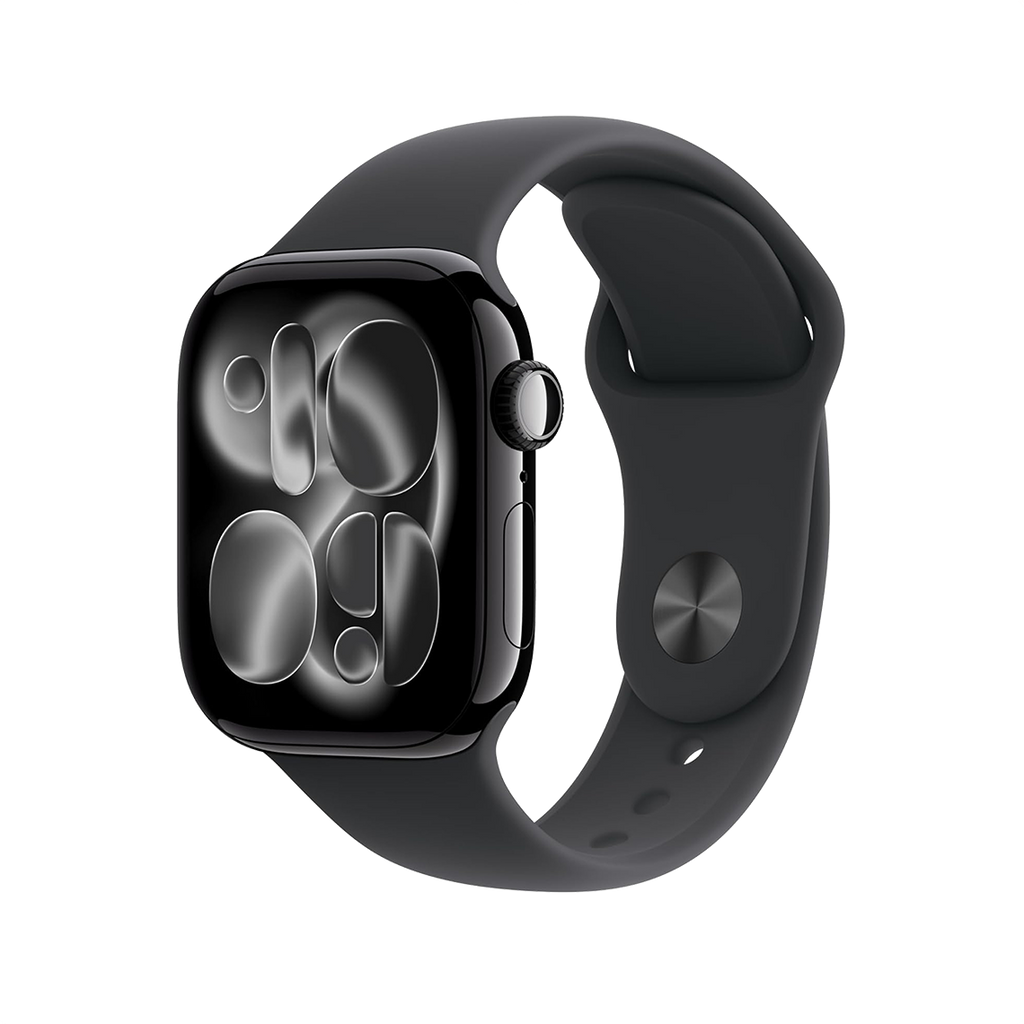 Apple Watch Series 11 42mm GPS + Cellular - Jet Black w/ S/M Black Sport Band, Grade A