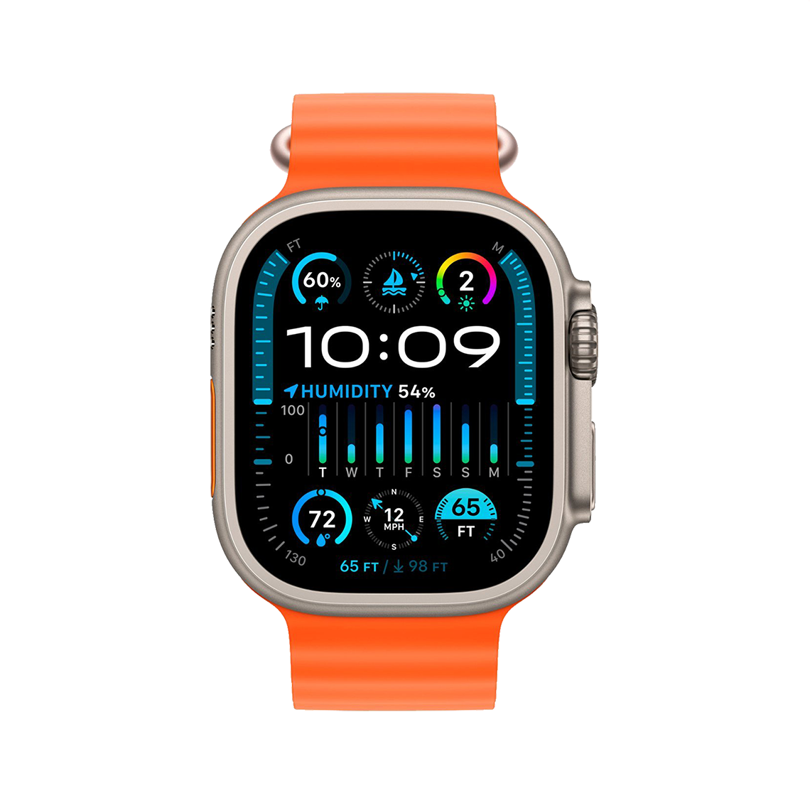 Apple Watch Ultra 2 49mm GPS + Cellular - Titanium - Orange Ocean Band, Grade A