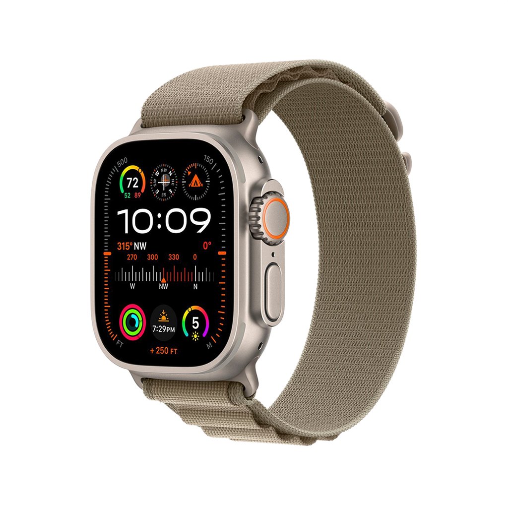 Apple Watch Ultra 2 49mm GPS + Cellular - Titanium - Medium Olive Alpine Loop, Grade B