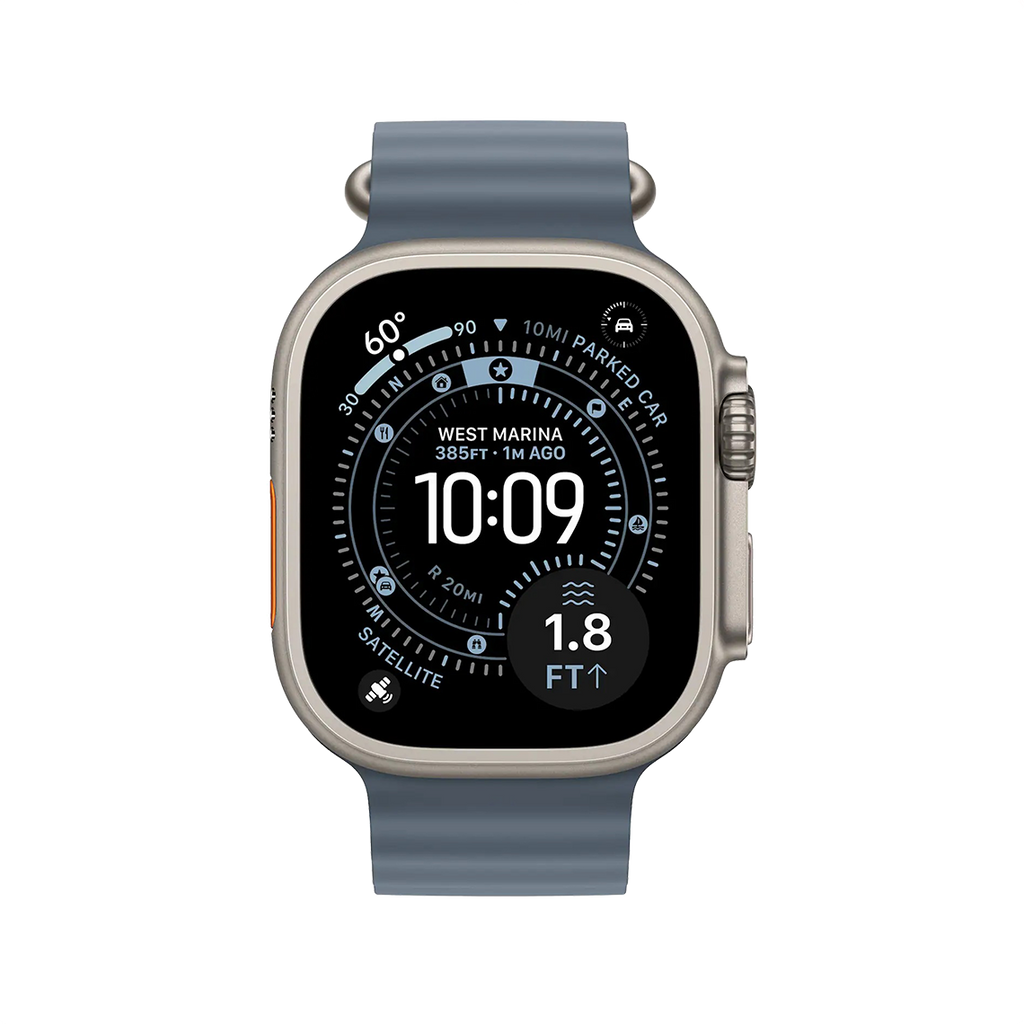 Apple Watch Ultra 3 49mm GPS + Cellular - Natural Titanium w/ Anchor Blue Ocean Band, Open Box