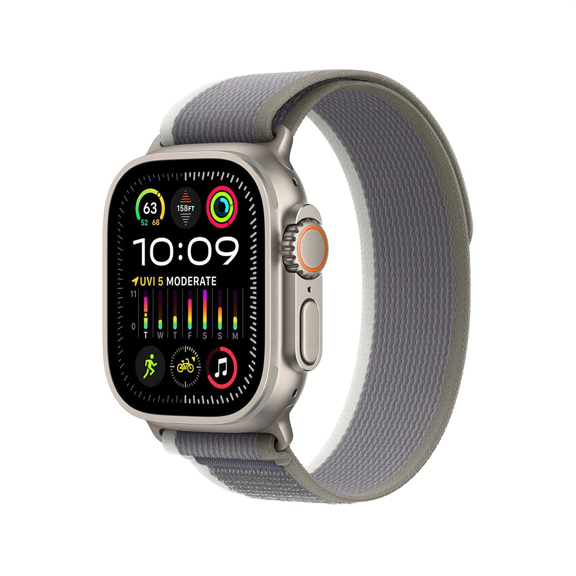 Apple Watch Ultra 2 49mm GPS + Cellular - Titanium - M/L Green/Gray Trail Loop, Open Box