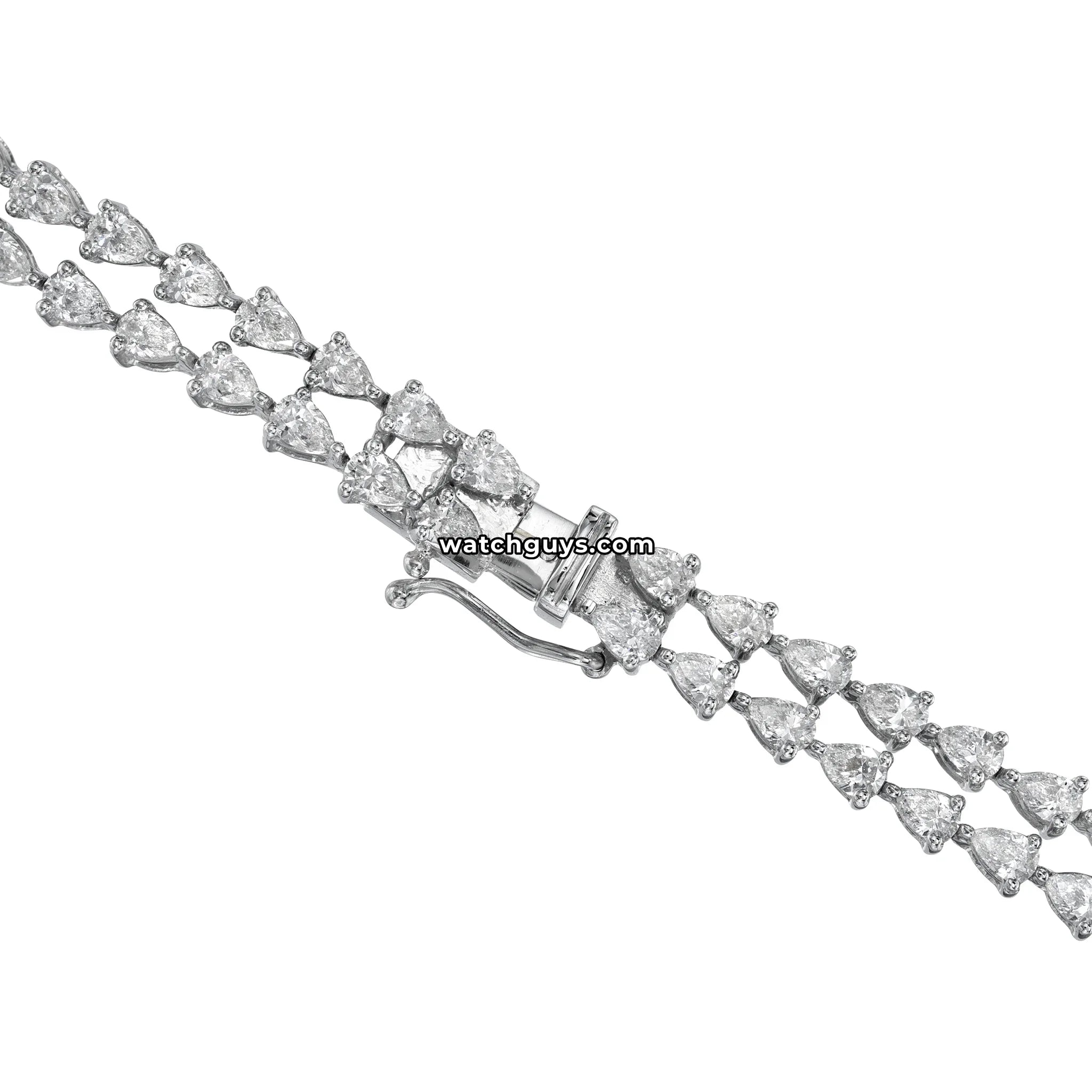 Pear Diamond Necklace 20.88 Carat TW 18k White Gold