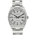 Rolex Date 115210 White Buckley Dial Oyster