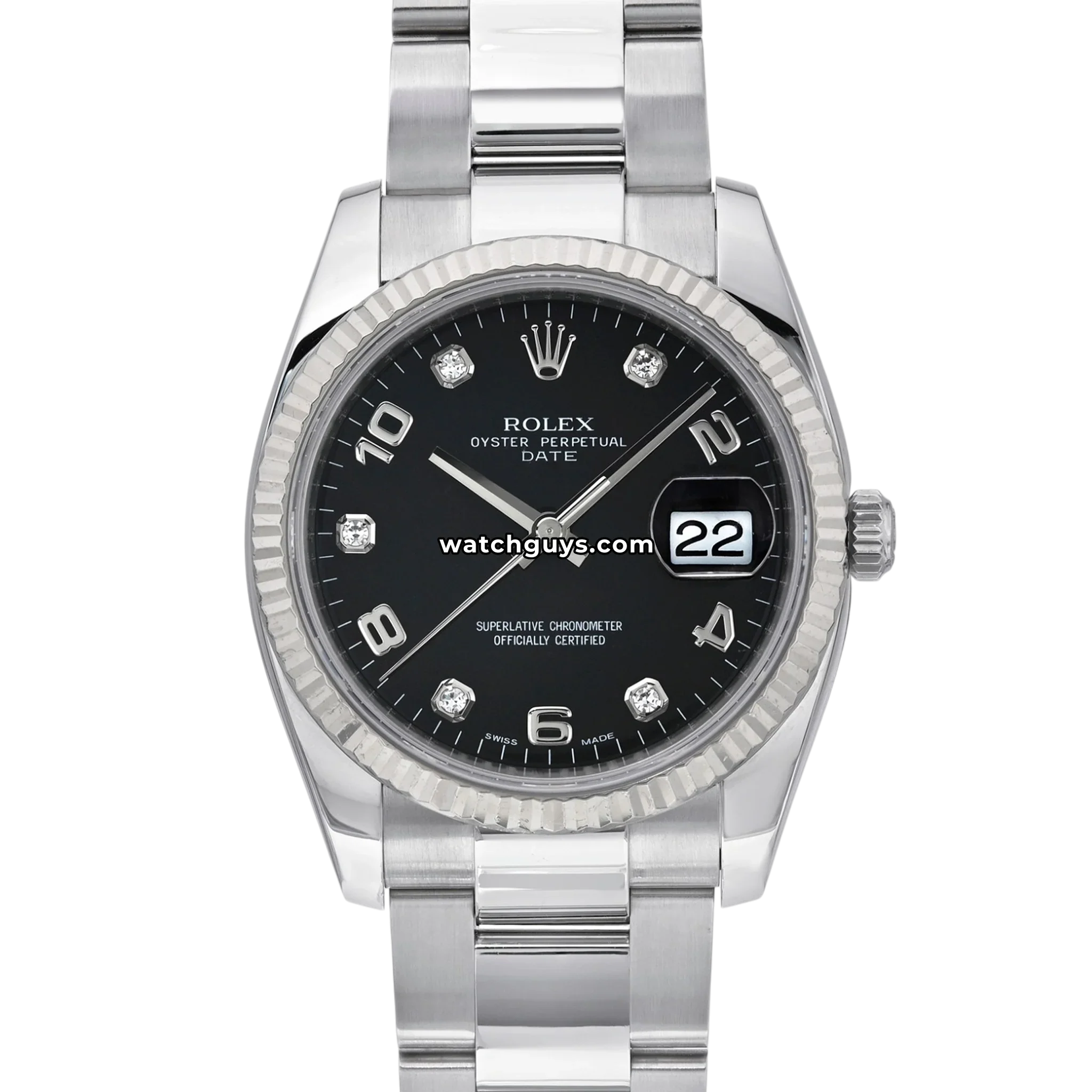 Rolex Datejust 115234 Black Arabic Diamond