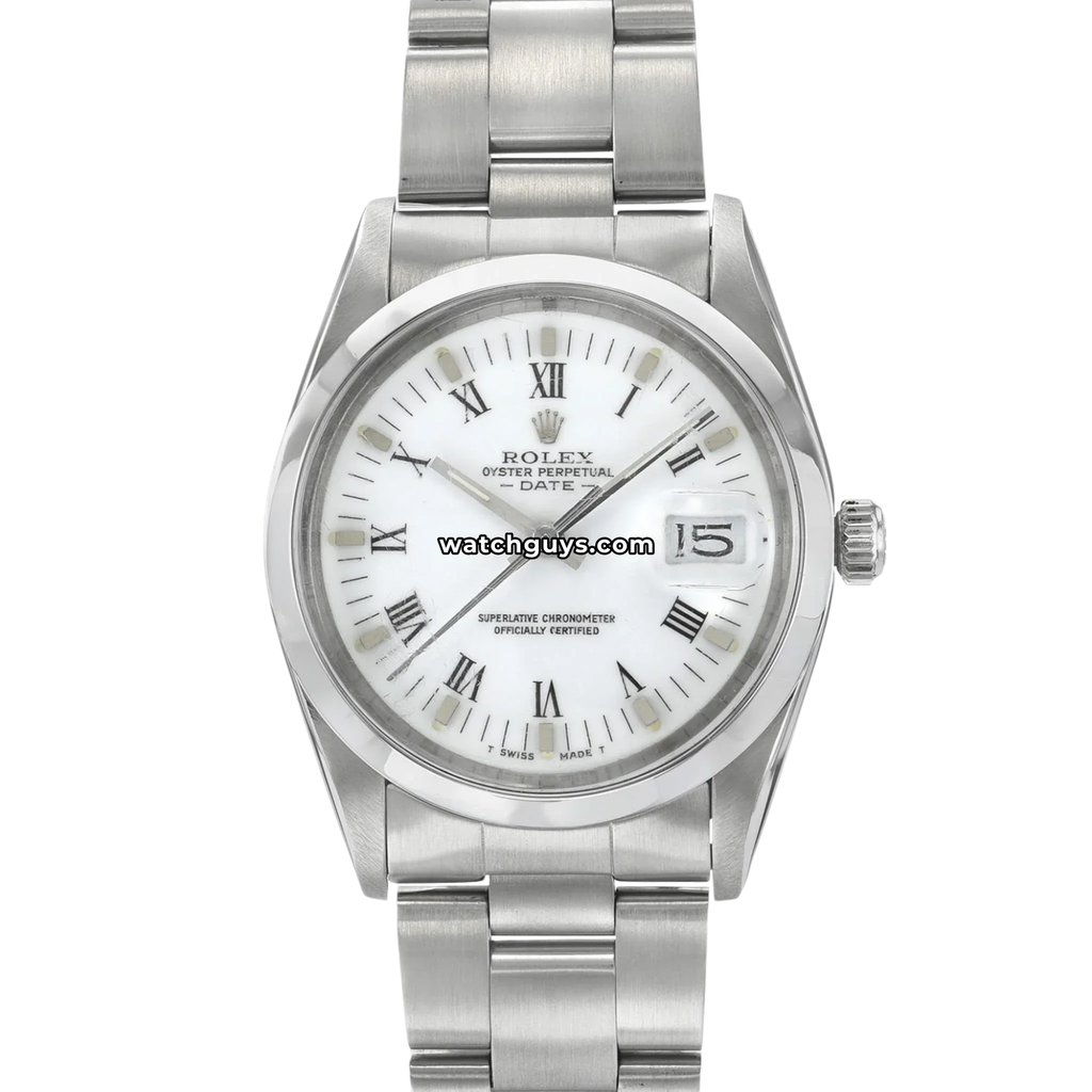 Rolex Date 15000 White Roman