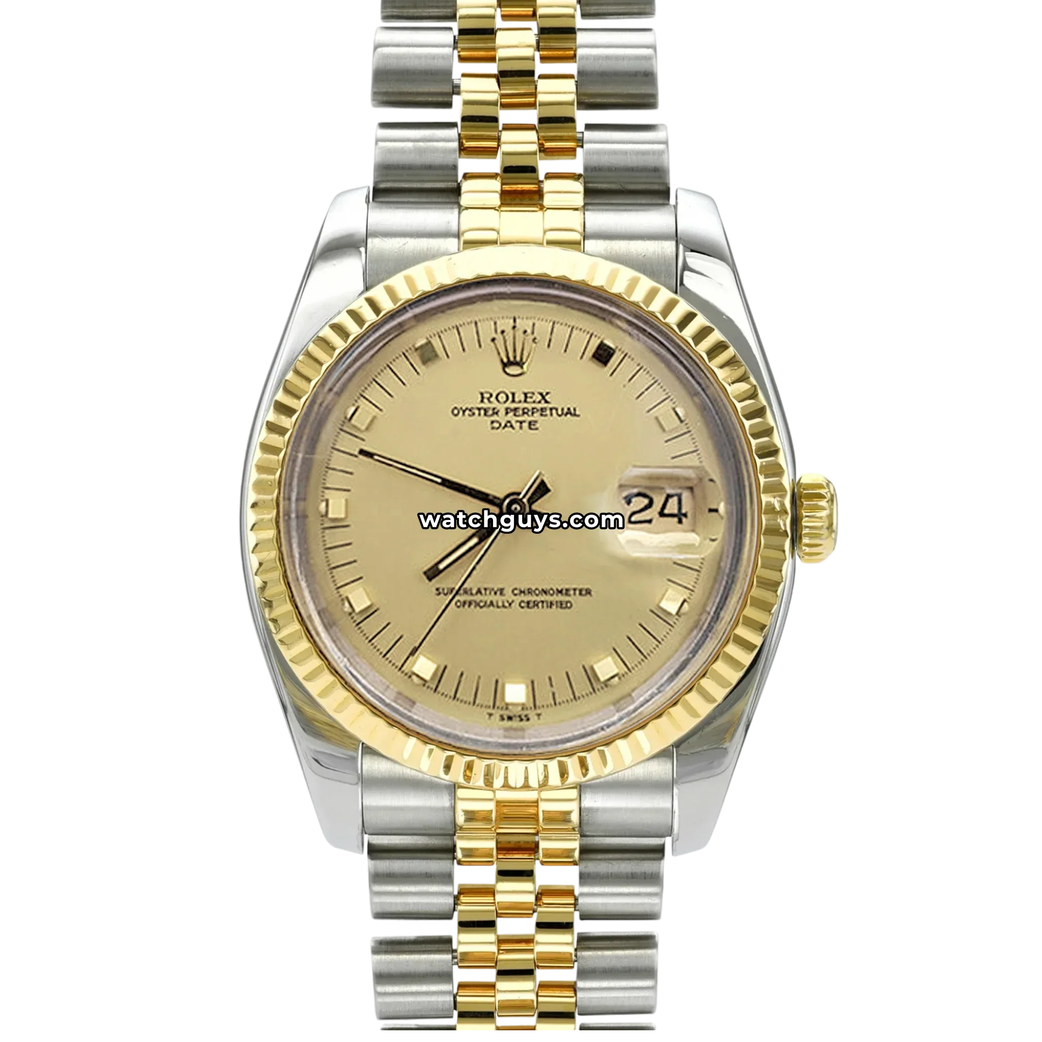 Rolex Date 15013 Champagne 18K Yellow Gold