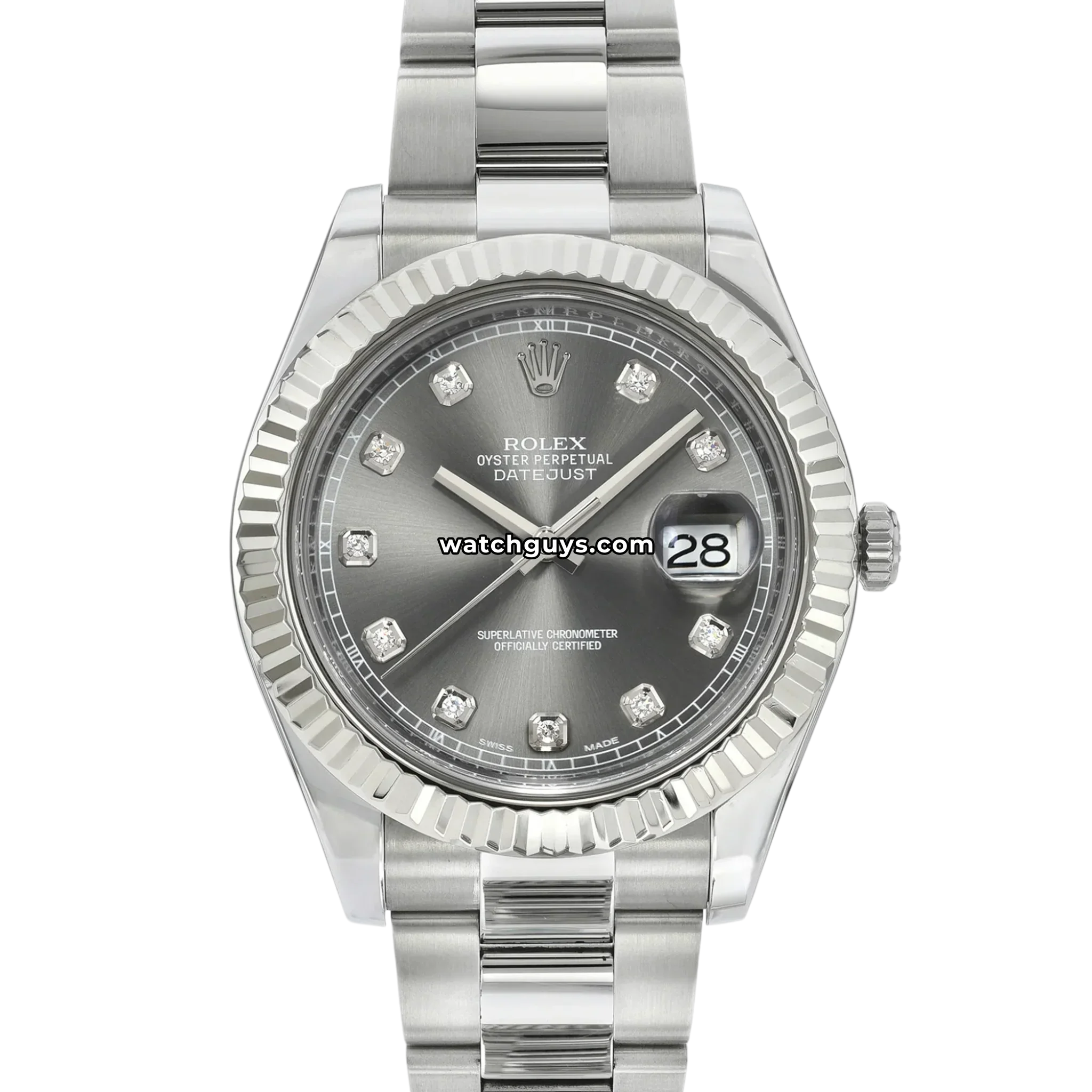 Rolex Datejust 116334 Rhodium Diamond Oyster