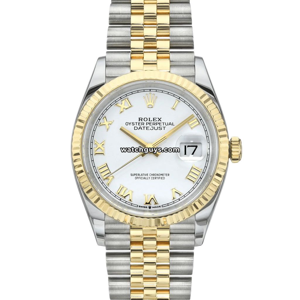 Rolex Datejust 126233 White Roman Two Tone