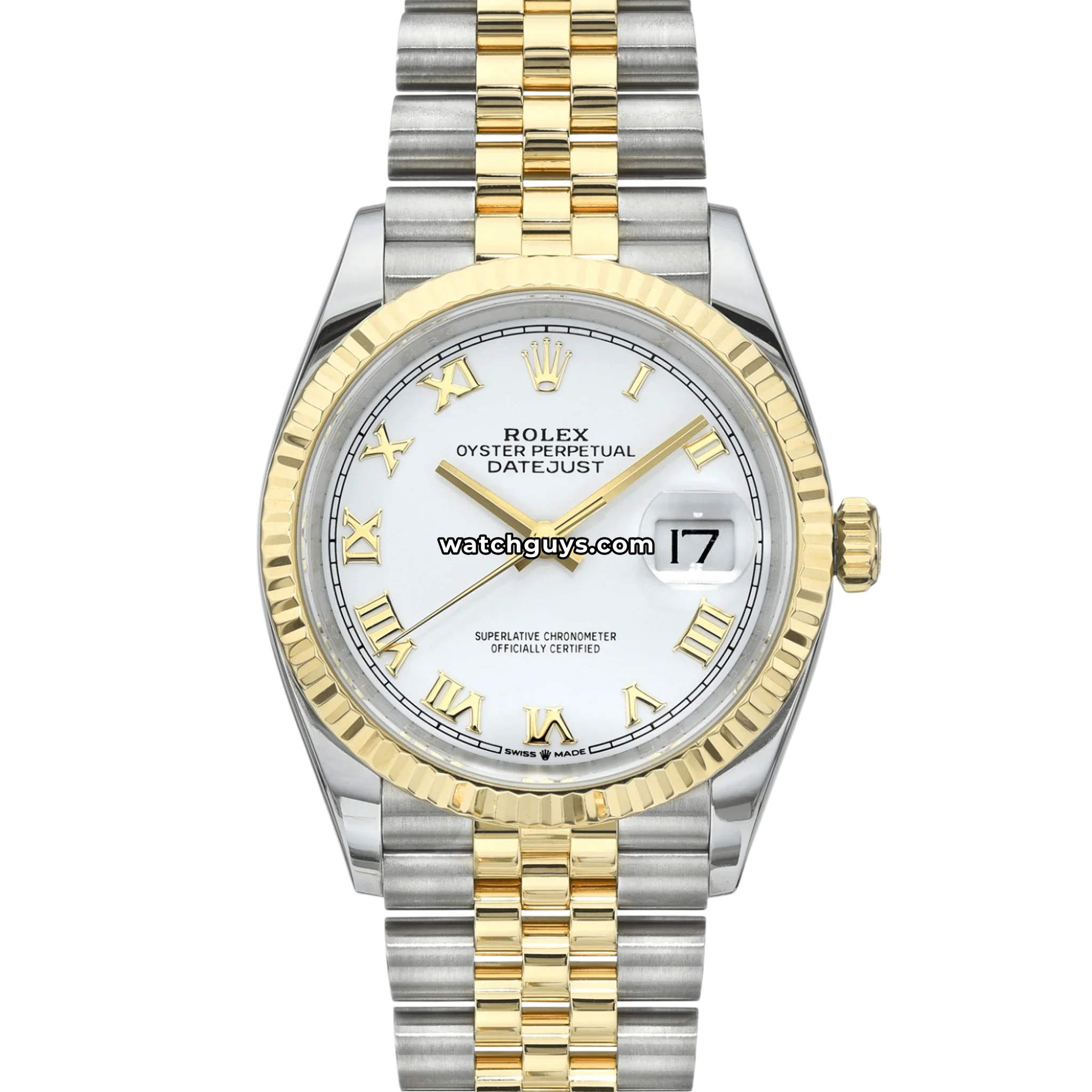Rolex Datejust 126233 White Roman Two Tone