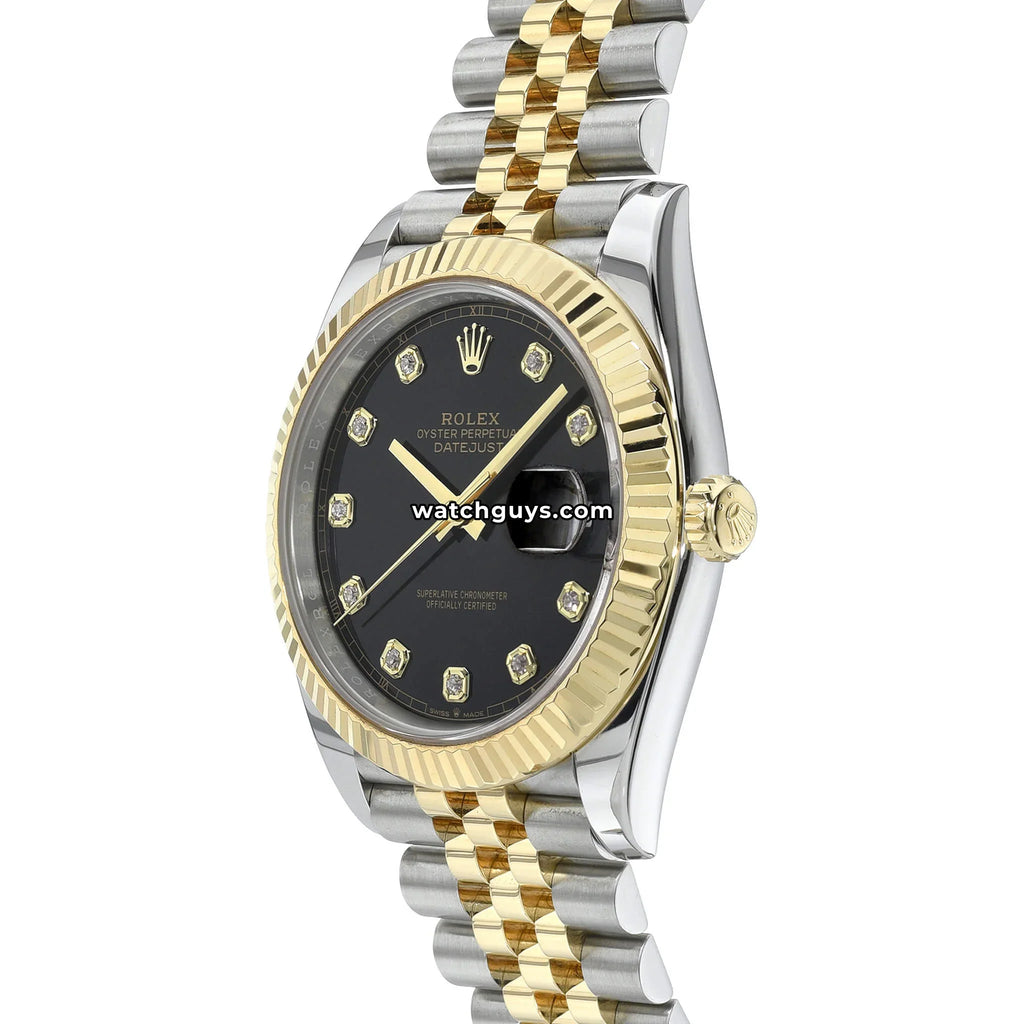 Rolex Datejust 126333 Black Diamond Two Tone Jubilee