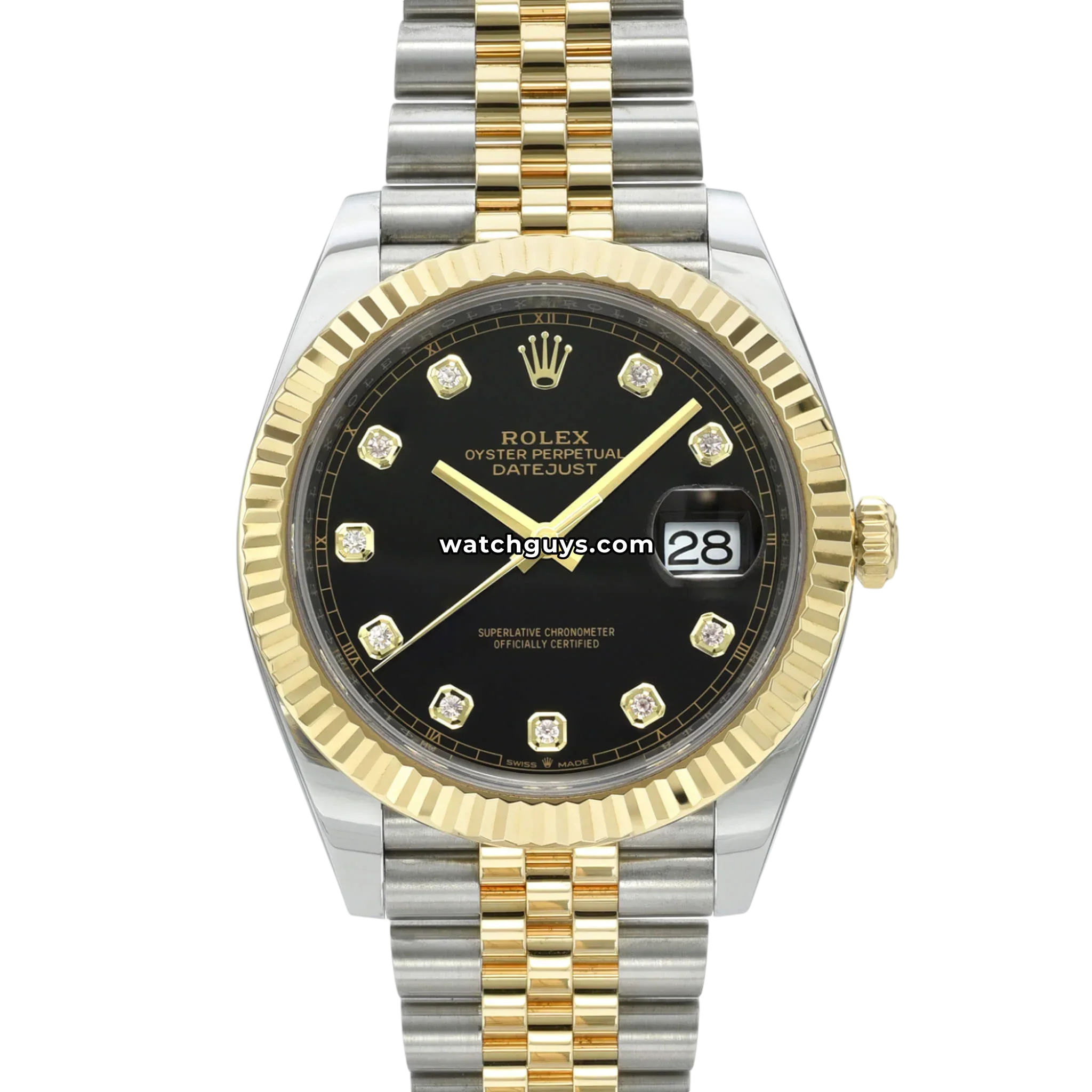 Rolex Datejust 126333 Black Diamond Two Tone Jubilee