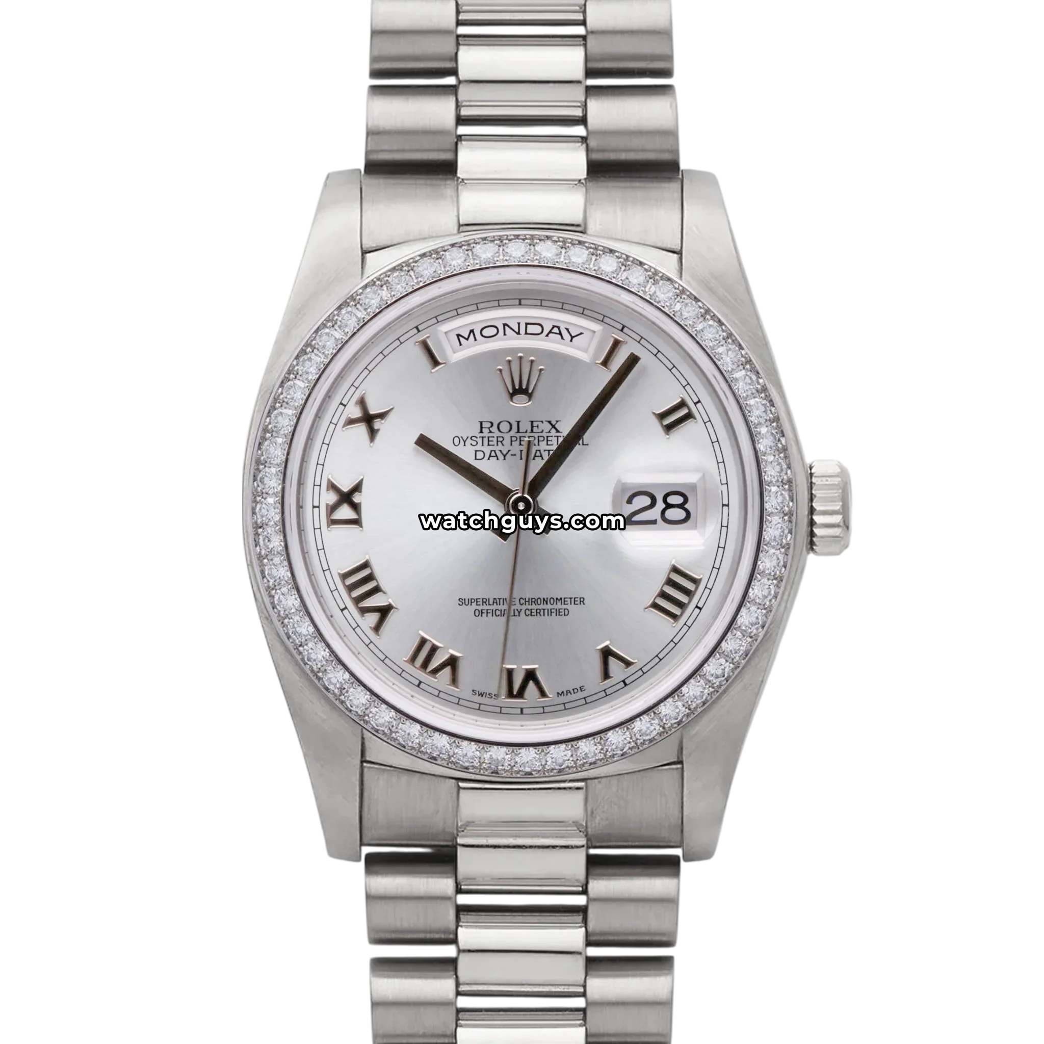Rolex Day-Date 118346 Silver Roman